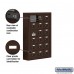 Salsbury Cell Phone Storage Locker - with Front Access Panel - 6 Door High Unit (5 Inch Deep Compartments) - 18 A Doors (17 usable) - Bronze - Surface Mounted - Resettable Combination Locks